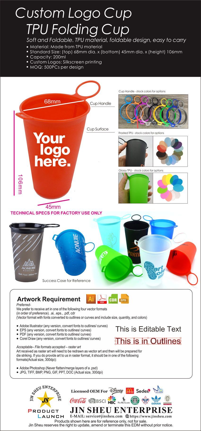 Customized Water Cup with LOGO
