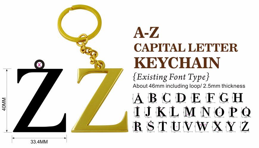 Wholesale A-Z Capital Letter Keychain