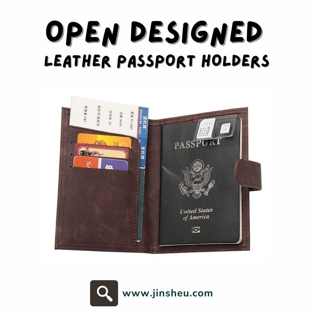 Leather passport open designs
