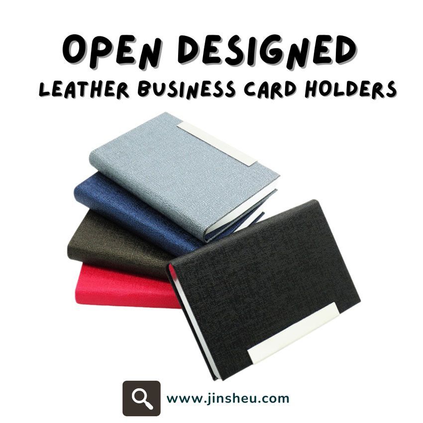 Personalized leather business card holder