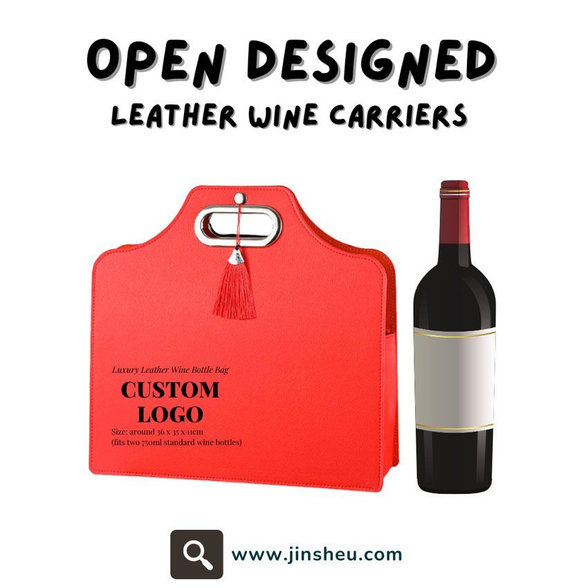 Leather wine carriers for 2 bottles