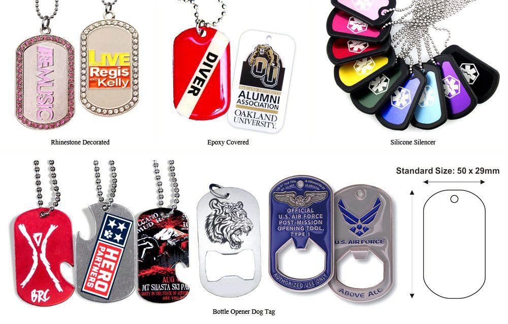 Sophisticated Army Dog Tags with Decorative and Functional Designs