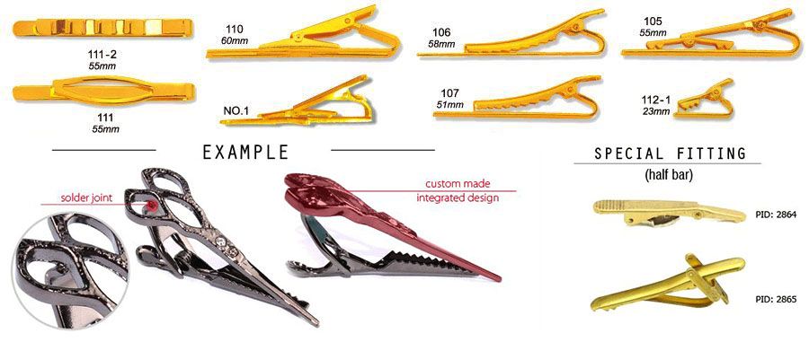 Design a Unique Tie Clip with Our Standard and Special Fittings