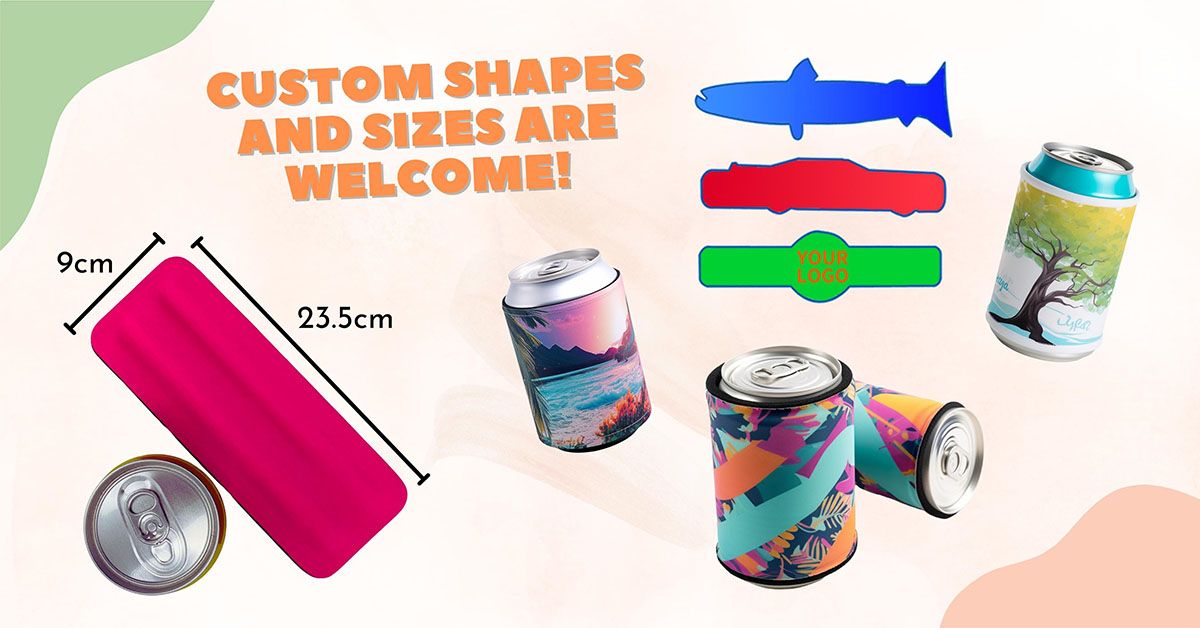 Colorful Slap Wrap Koozie that is Totally Customizable!