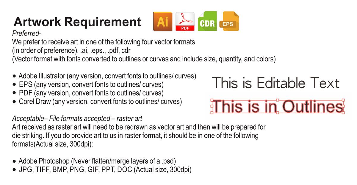 Artwork Requirement for Customizing Gifts
