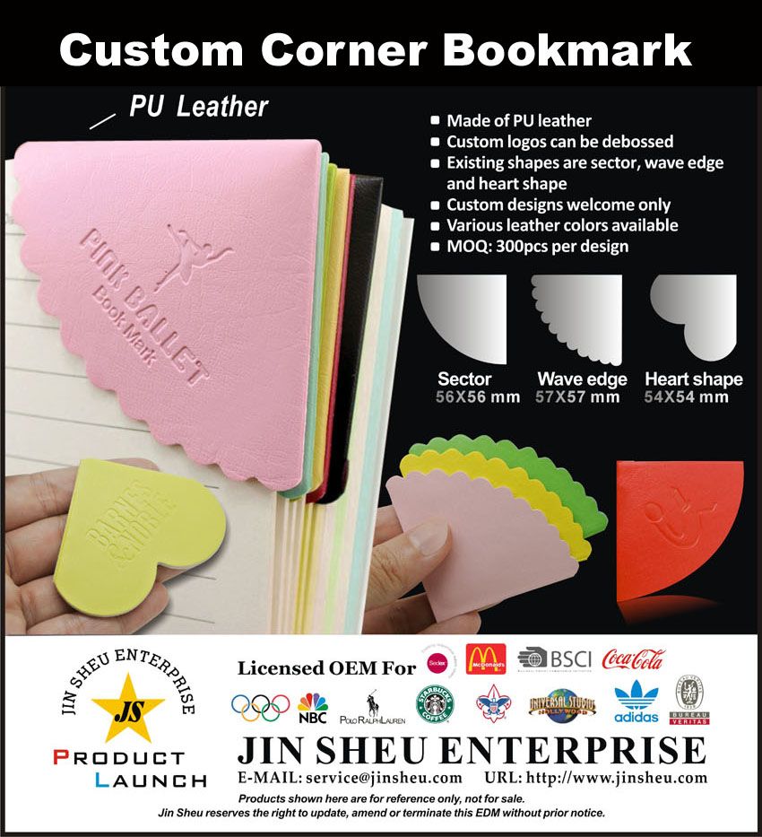 Custom PU Leather Corner Bookmarks