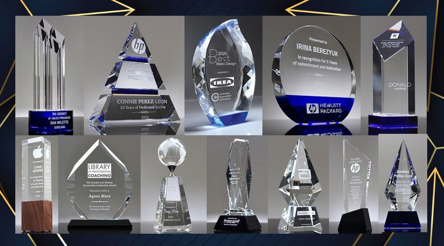 Crystal Awards in Various Sizes and Shapes for All Events