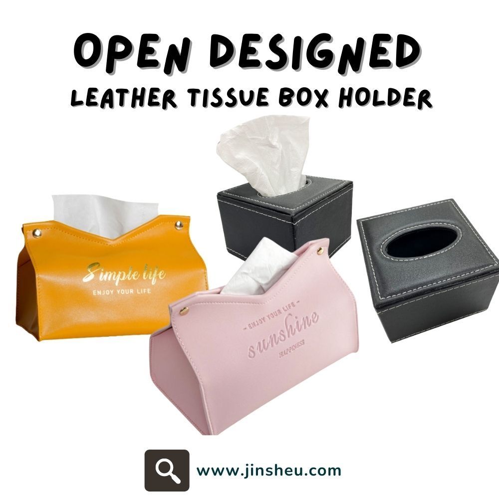 Leather tissue box cover