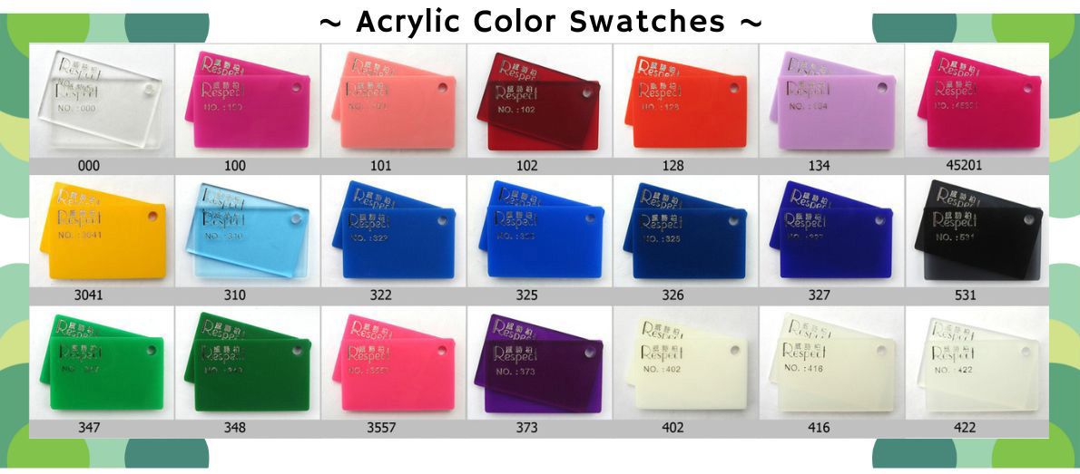 Various Stock Colors for Acrylic Gifts