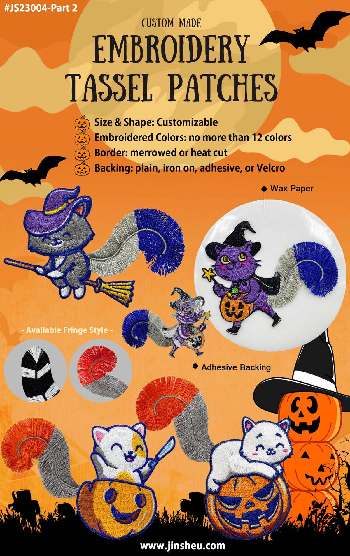 wholeale custom halloween embroidery patch stickers