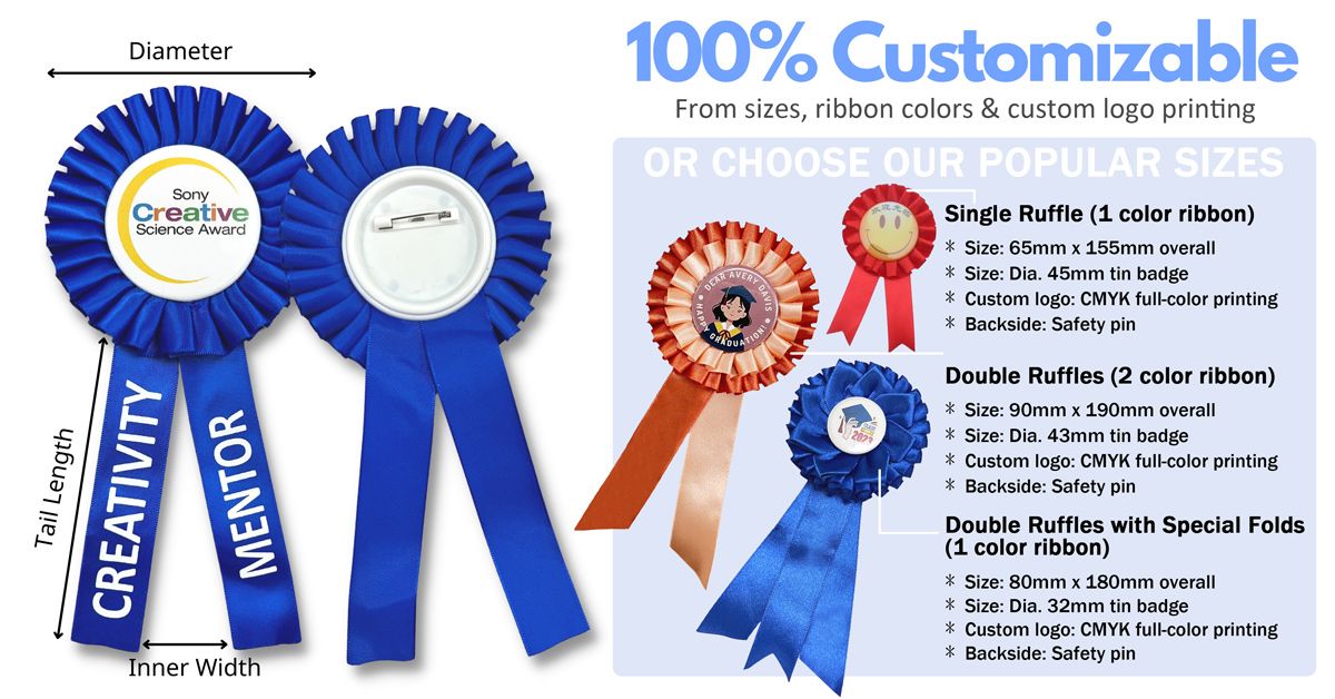 Start your design of rosette ribbon easily & quickly for your next event with Jin Sheu