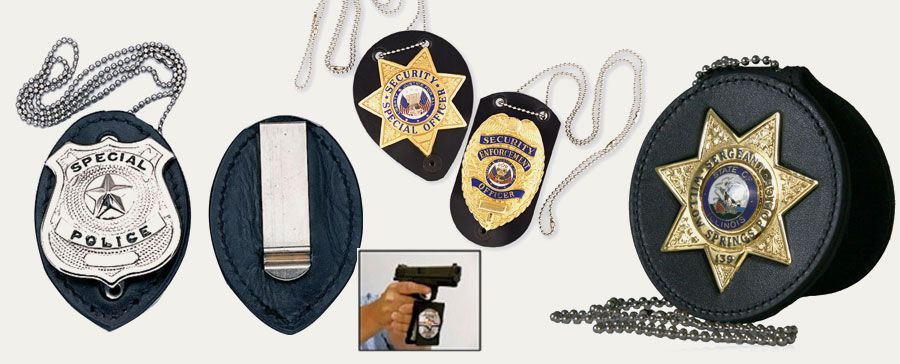 wholesale leather badge holders for police