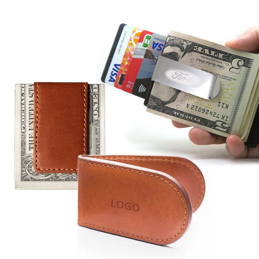 Leather Money Clip Wallet Money Clip Personalized Metal -  in