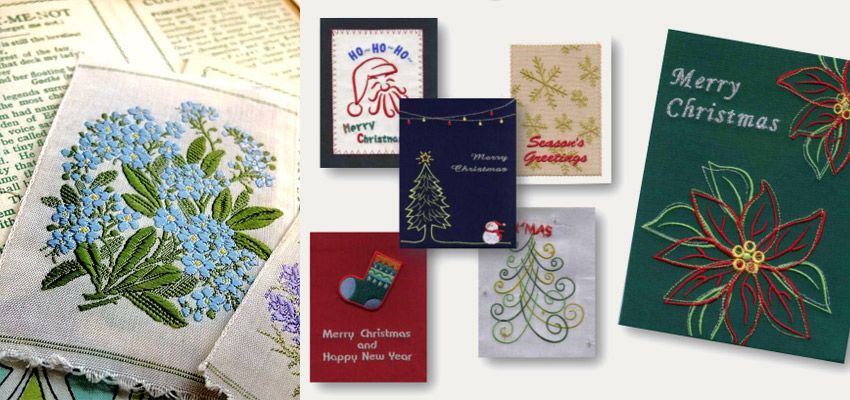 custom embroidery greeting cards