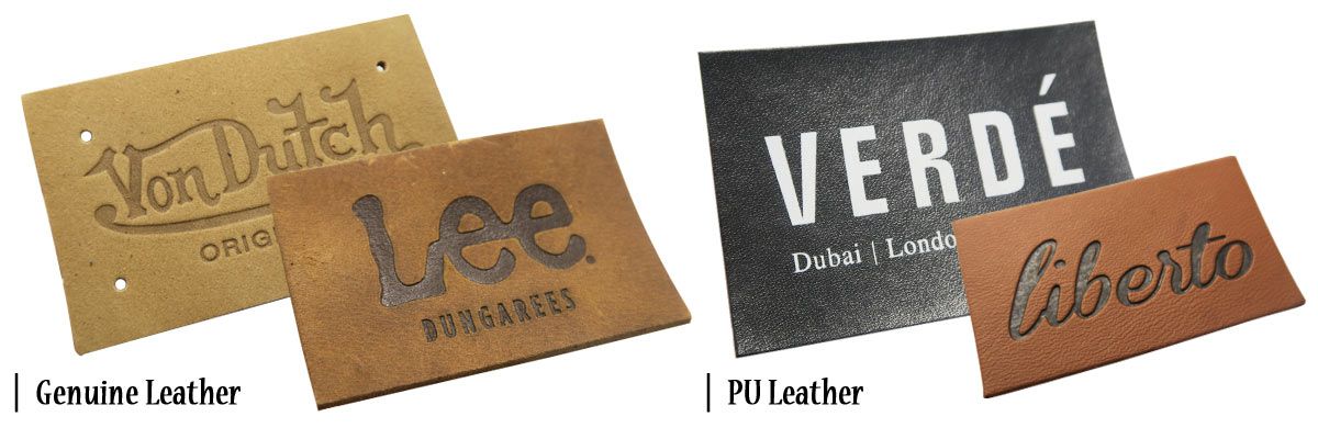 Genuine leather or PU leather Patches and Labels for Clothing with Personalized Logo