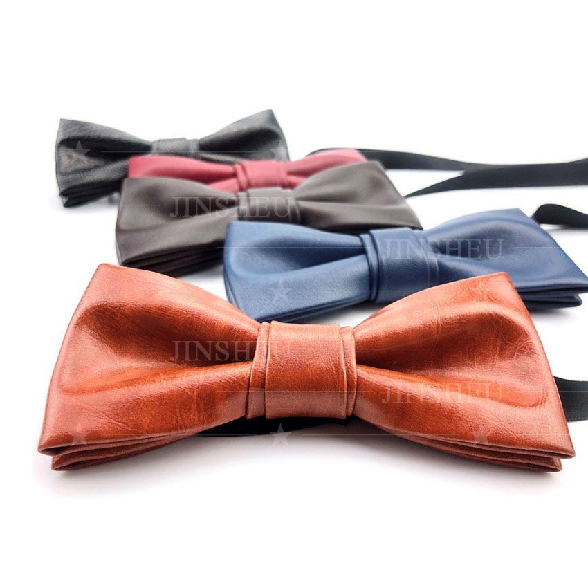 Pre-tied Leather Bow Ties in different colors