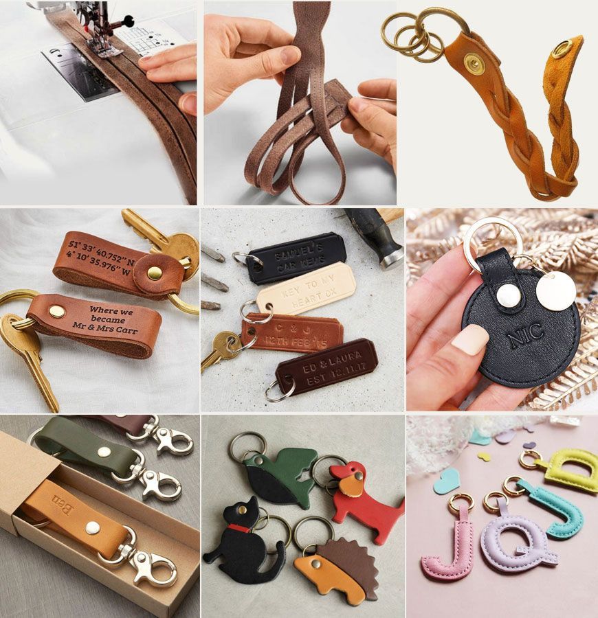 custom branded logo promotional leather keychains