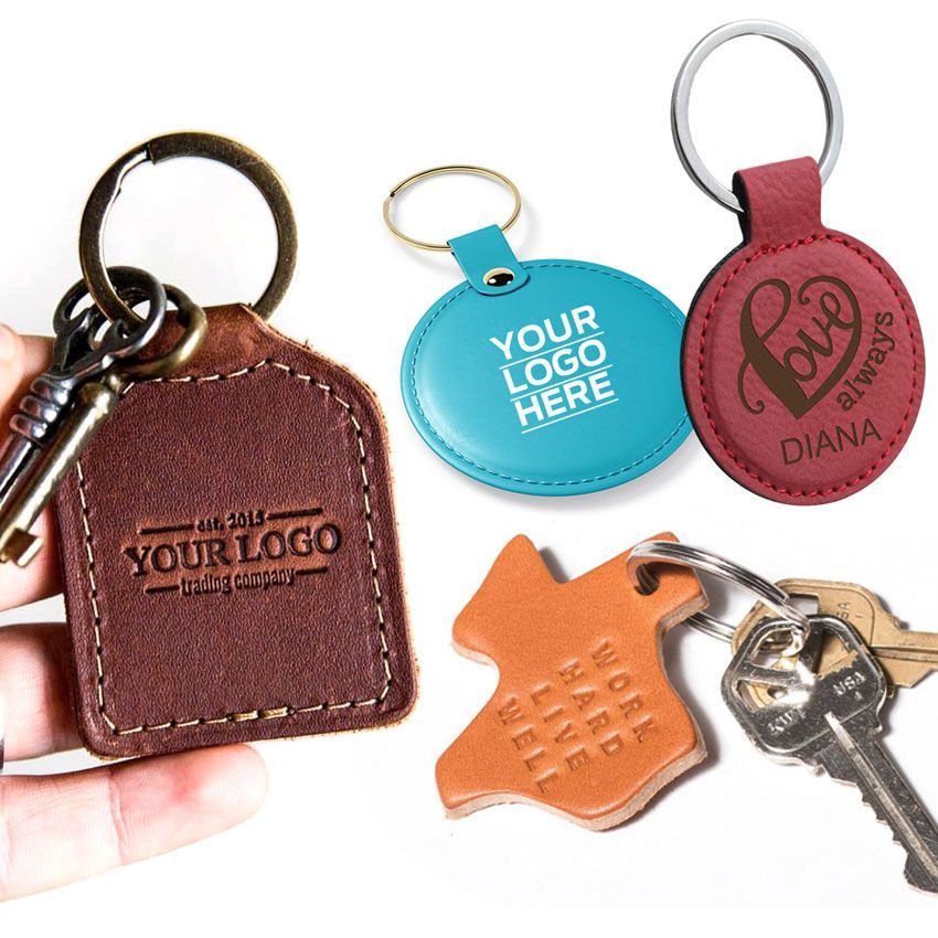Custom Leather Keychains, Personalized Leather Keyrings