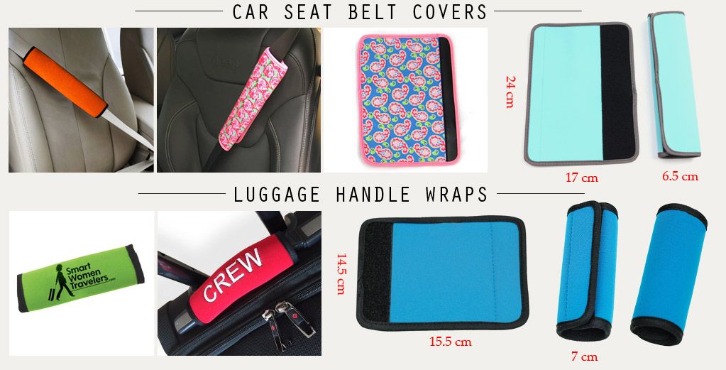 custom neoprene seat belt covers