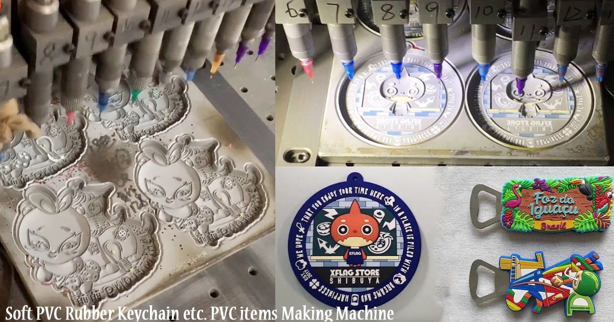 100 % specialfremstillet PVC-gummi nøglering - de automatiske farvemaskiner