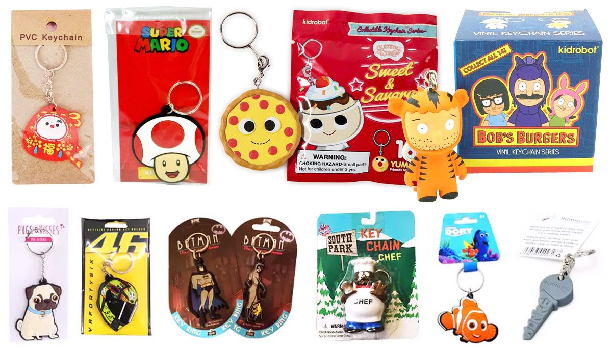 PVC Logo Keychains and Promotional Rubber Keyrings with Custom Packaging