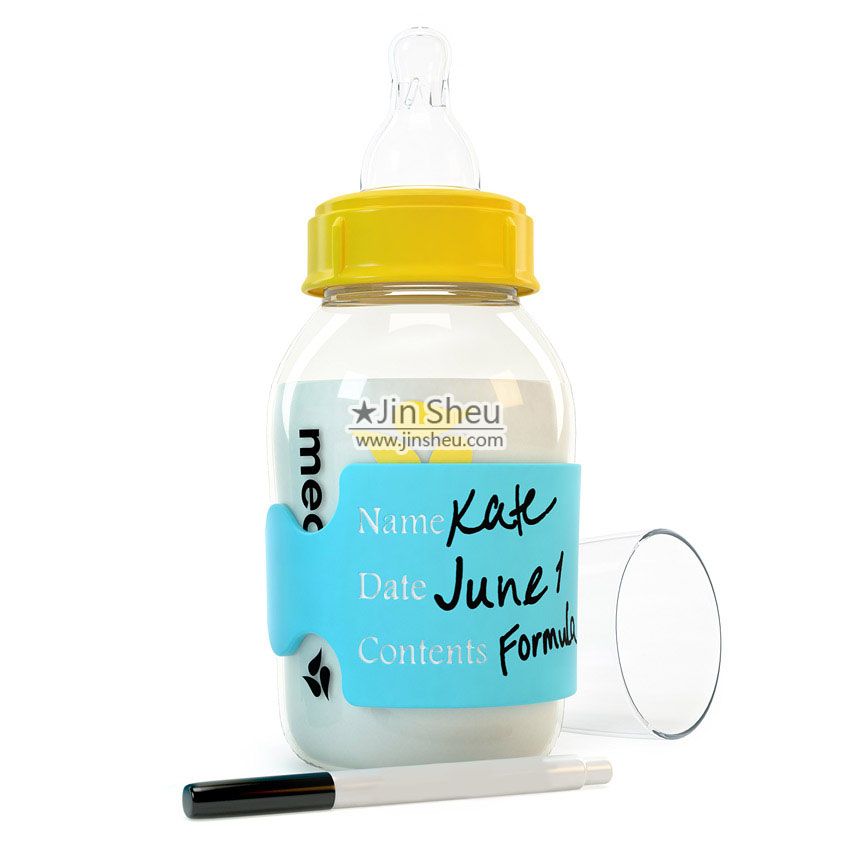 Silicone labels for baby bottles