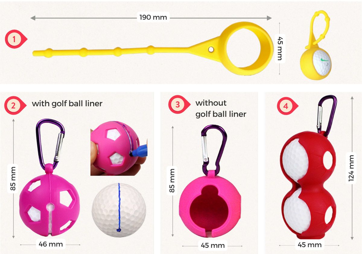 size of silicone golf ball holder