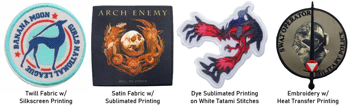 Heat Transfer Sublimated Patches Printed On Different Surfaces