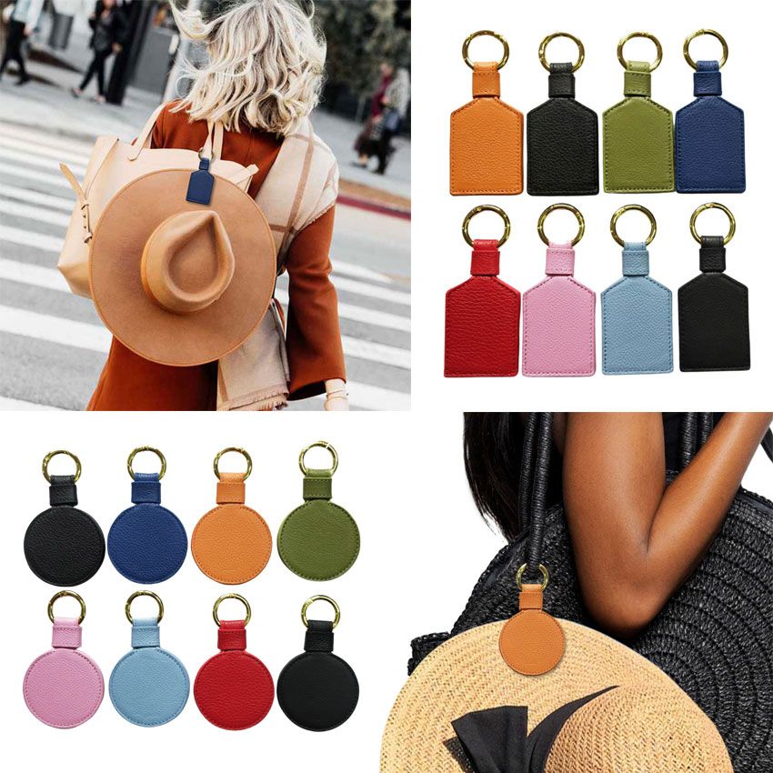 Clip-On Leather Travel Hat Clip Holder for Sun and Wide Brim Hats