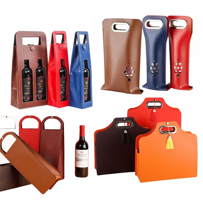 Leather Wine Bottle Tote Bags Wholesale