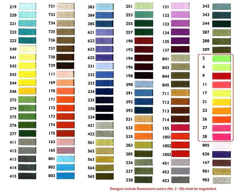 Marathon Thread Color Chart