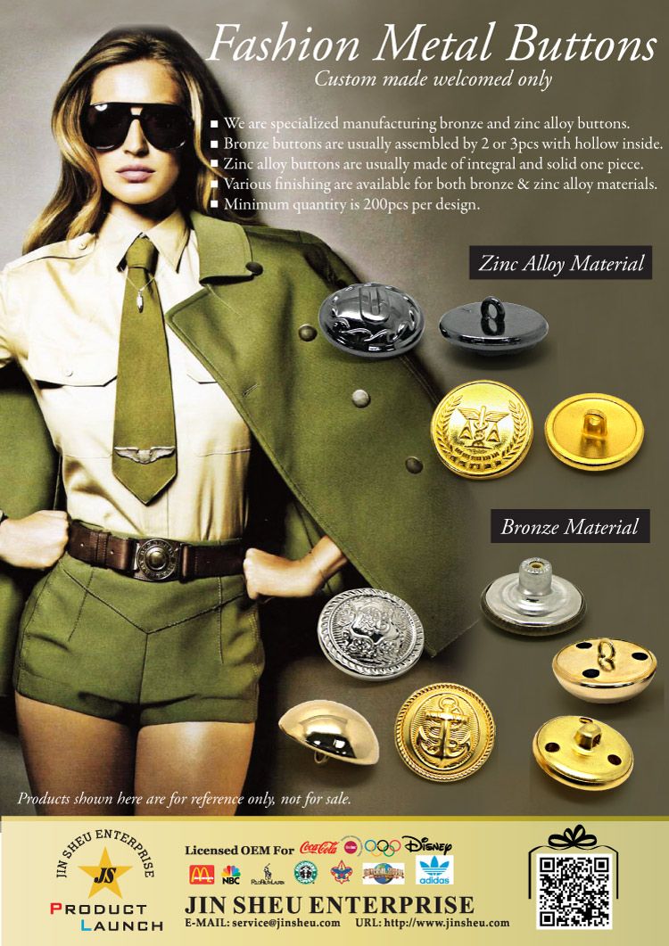 custom military metal buttons