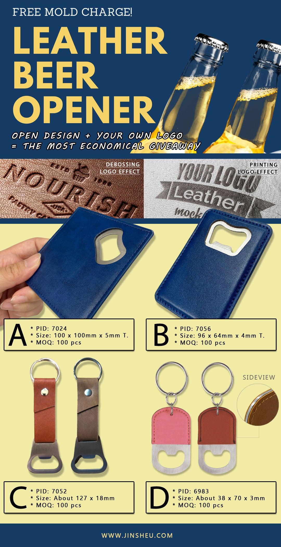 promotional leather beer openers