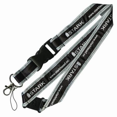 Promotional Lanyards With Reflective Stitch - Woven Reflective ID Lanyards