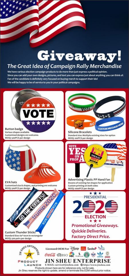 Custom Campaign Merchandise - Promotional Voting Items