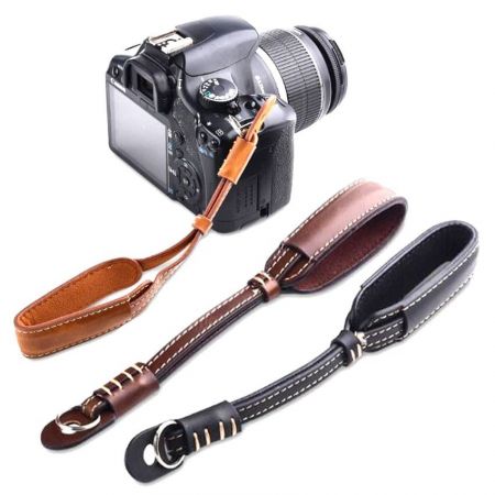 leather camera wrist strap