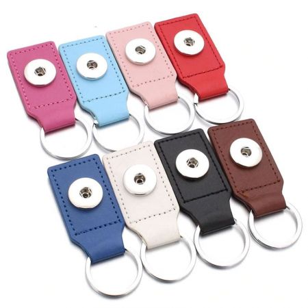 leather snap keychain