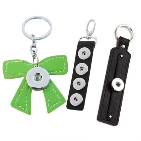 Wholesale leather snap keychain