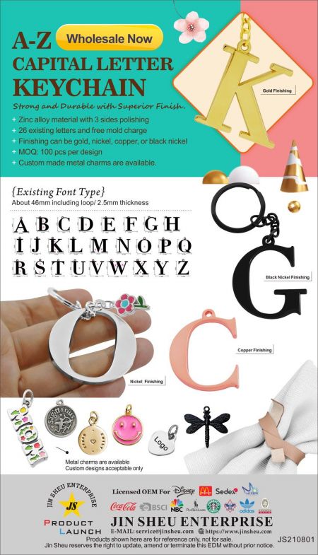 Letter Keychain - A-Z Capital Letter Keychain