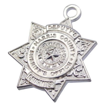 Sterling Silver Pendant Charms - Sterling silver sheriff office charm pendants