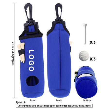 custom neoprene golf ball pouch