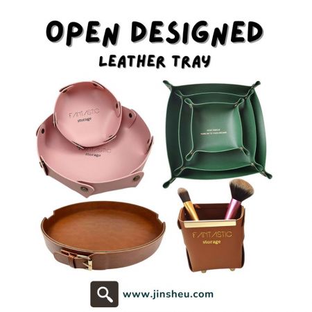 LEATHER TRAY, LEATHER ORGANIZER - Personalized Leather Catchall Tray