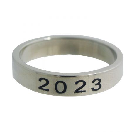 School Ring - This stainless steel class ring is the perfect way to show your school spirit! It features a soft enamel color fill and is engraved with your graduation year.