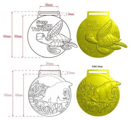 CNC artwork of 3D medals