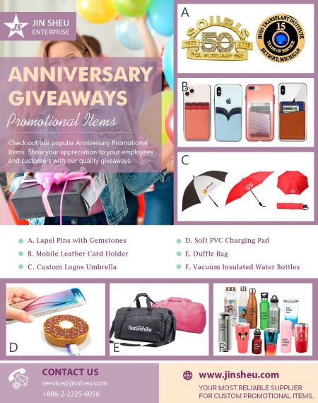 Anniversary Giveaways Promotional Items - Promotional Items for Anniversary Giveaways