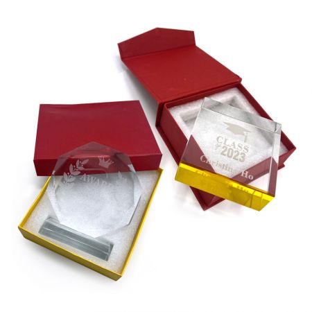crystals award packing boxes
