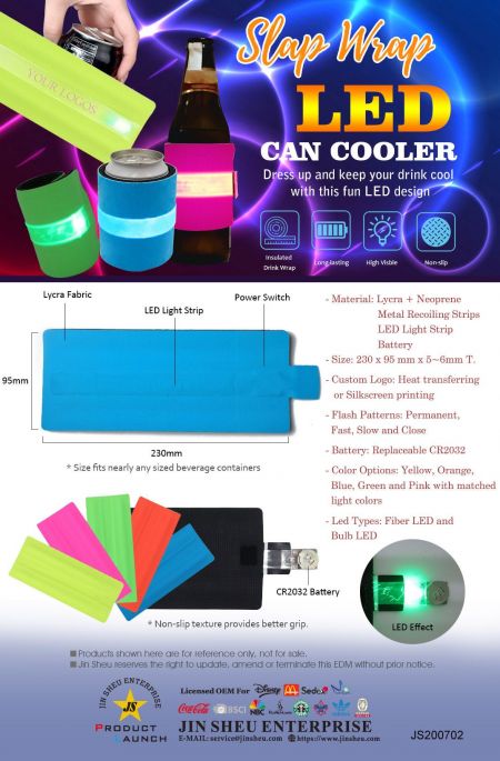 Slap Wrap LED Can Cooler - LED slap can cooler