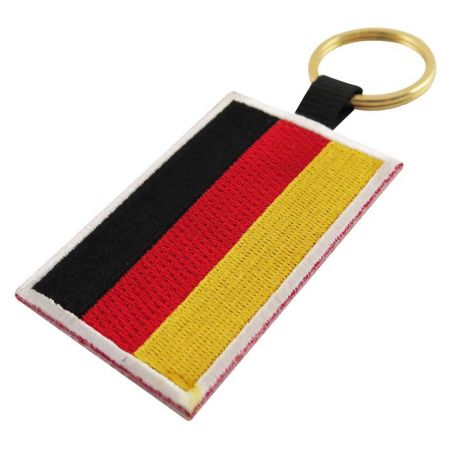 Fully Embroidery key tags - Germany Flag Embroidery Keychains