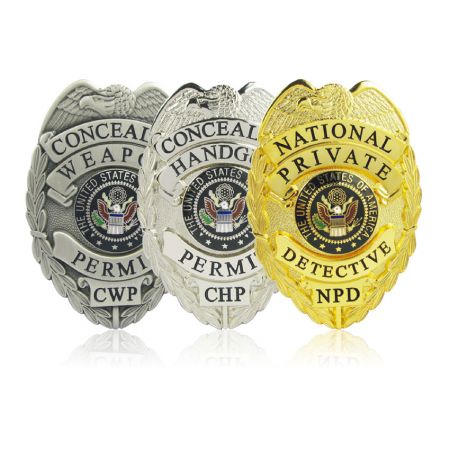 Custom Police Badges - Custom police badges are perfect for any law enforcement officer or security guard, and these cusotm police badges are of the highest quality, and come with a low MOQ.