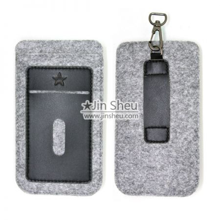 PU Leather and Felt iPhone 6/7 Sleeves - custom logo leather iphone case